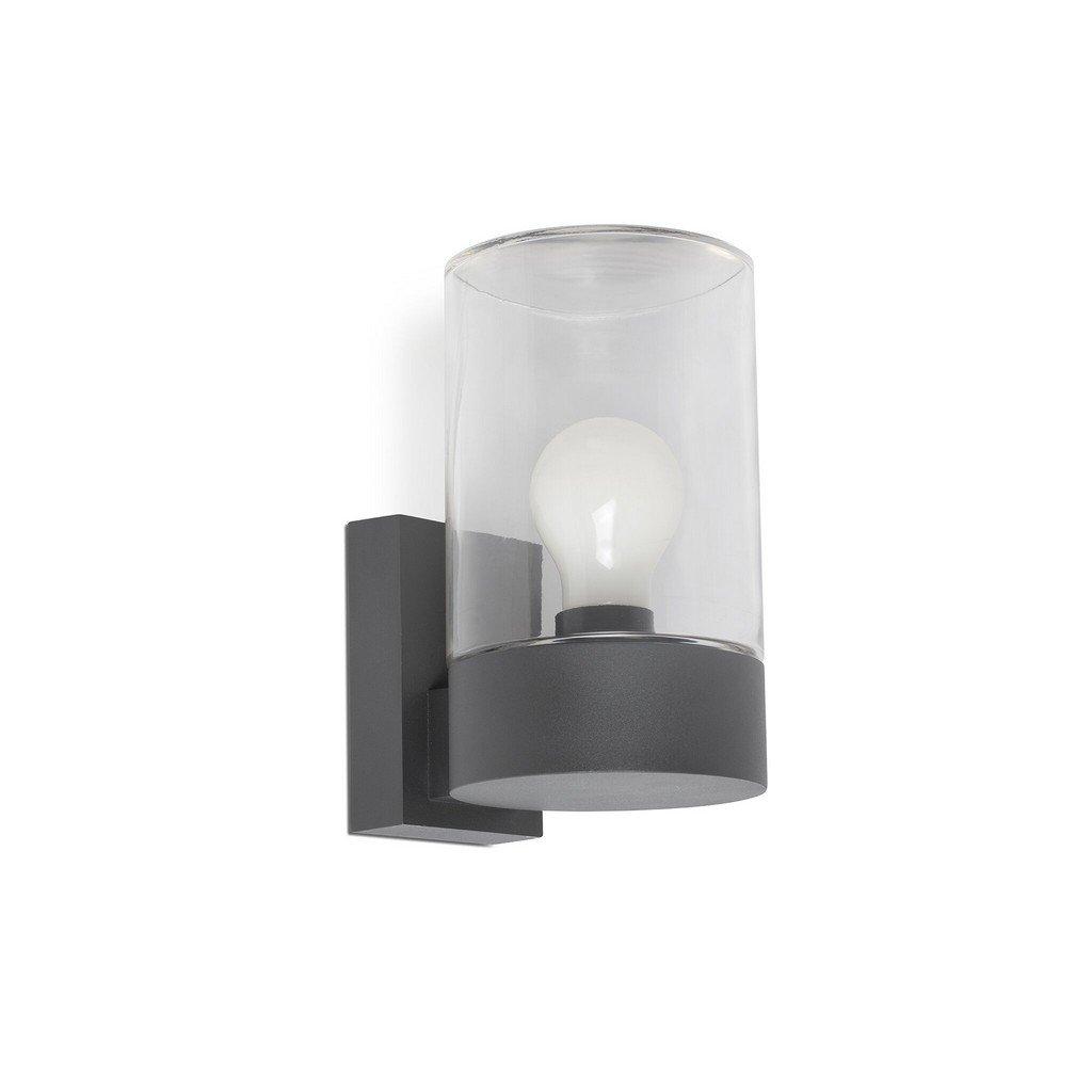 Kila Dark Grey Wall Lantern Lamp Transparent 2700K IP65
